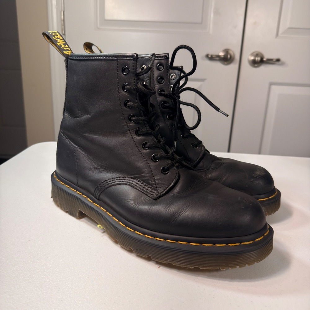Dr. Martens 1460 SR Black Leather Slip Resistant Work Safety Boots Mens 10 L 11